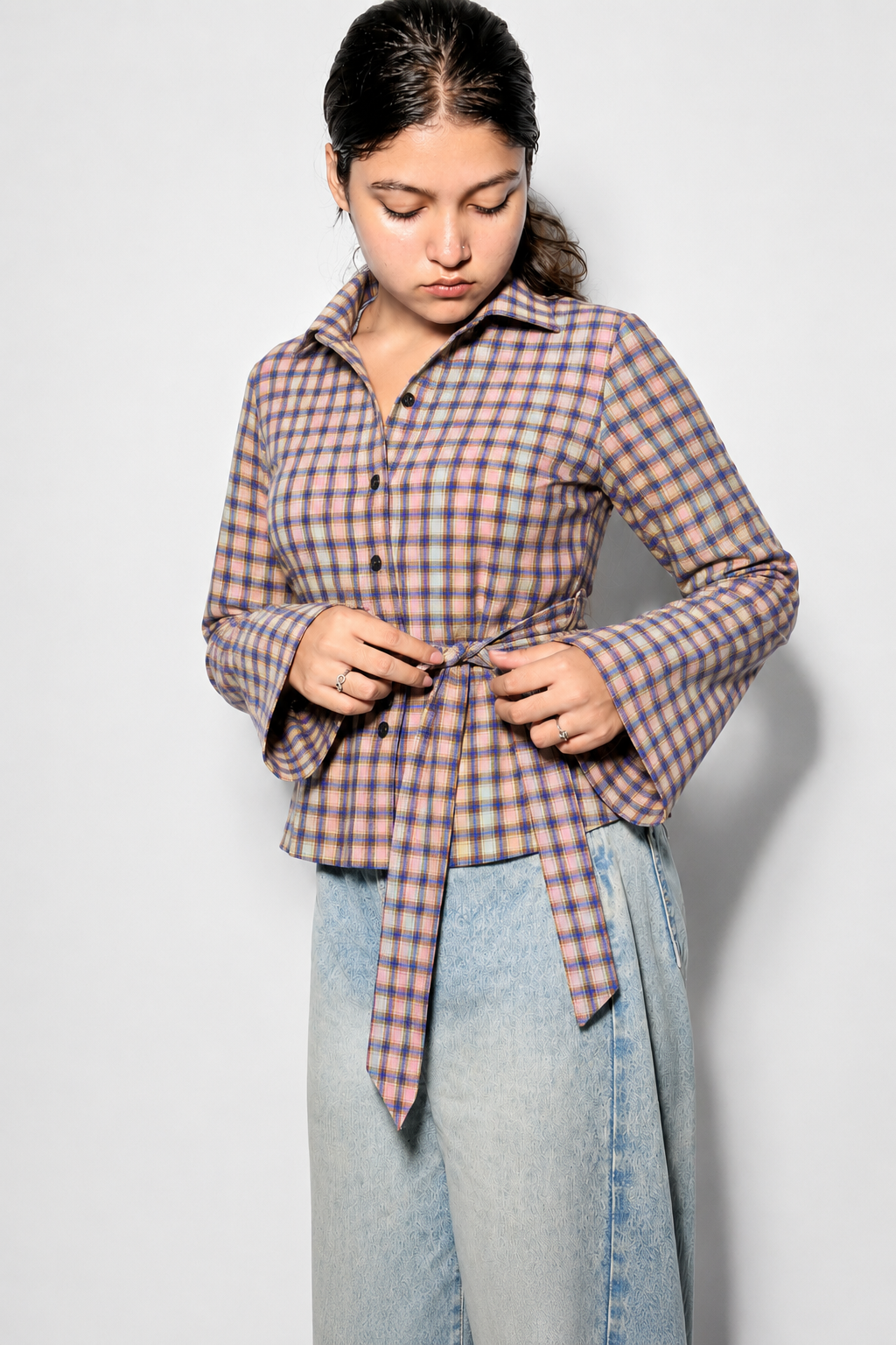 Spring Pink Cheeks Knot Shirt