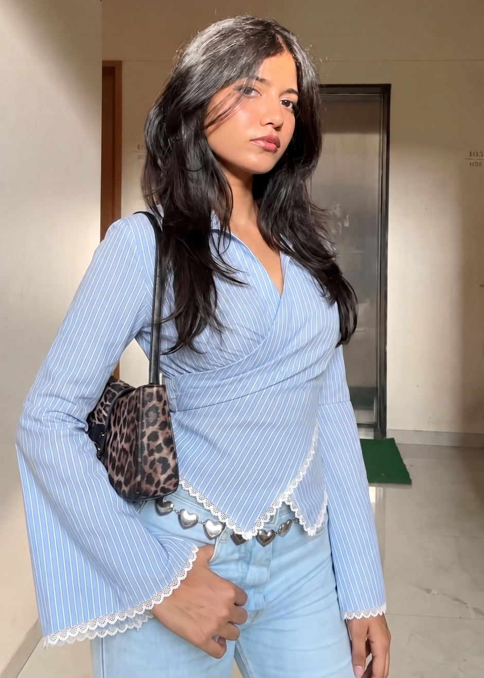 Blue Ink warp Fittted Shirt