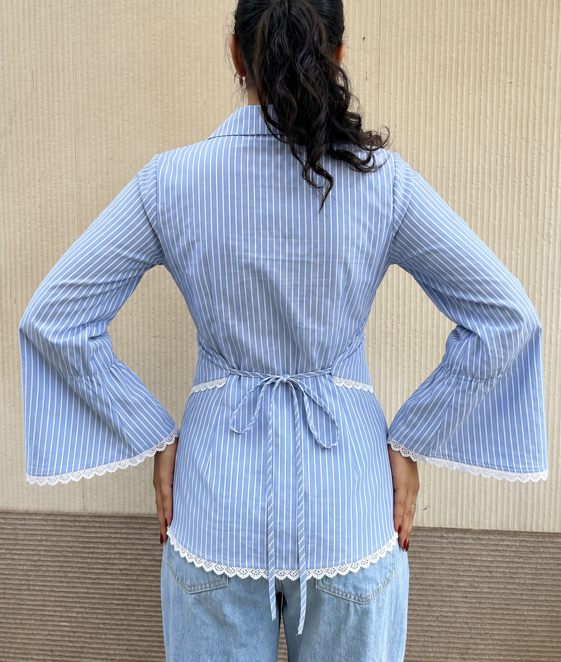 Blue Ink warp Fittted Shirt